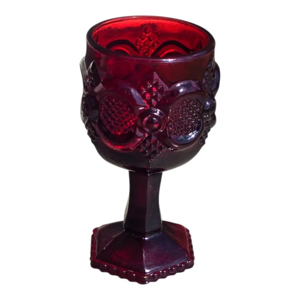 Single Vintage AVON 1876 Cape Cod Ruby Red Collectable Goblet